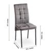 5 Piece Dining Set Including Velvet High Back Nordic Dining Chair & Creative Design Dining Table - Gray - Image 9