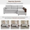 Sectional Sofa Upholstered Sofa Couch With Reversible Armrests For Living Room - Gray - Image 21