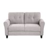 Modern Living Room Loveseat Linen Upholstered Couch Furniture For Home Or Office - Light Gray - Image 5