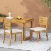 Outdoor Armless Dining Chair With Cushions (Set of 2) - Natural / Beige - Image 6