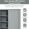 Wide Bathroom Storage Cabinet, Freestanding Storage Cabinet With Two Drawers And Adjustable Shelf, MDF Board With Painted Finish - Gray - Image 6