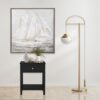 Dylan - Wooden End Side Table Nightstand With Glass Top And Drawer - Black - Image 5