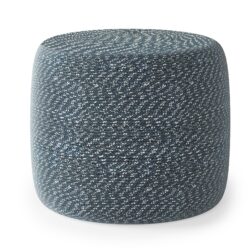 Bayley - Round Braided Pouf - Aegean Blue / Natural