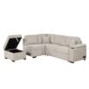 Sleeper Sofa Bed, 2 In 1 Pull Out Sofa Bed L Shape Couch With Storage Ottoman For Living Room, Bedroom Couch And Small Apartment - Beige - Image 9