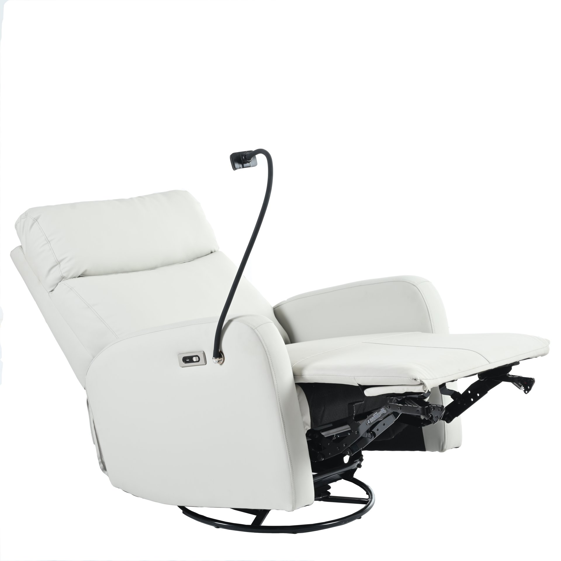 31.5" 270 Power Swivel Rocker Recliner Chair, Electric Glider Reclining Sofa With USB Ports, Power Swivel Glider, Rocking Chair Nursery Recliners For Living Room Bedroom - Light Gray - Image 21
