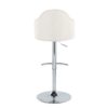 Ahoy - Contemporary Adjustable Barstool With Swivel With Rounded T Footrest (Set of 2) - Chrome / Cream - Image 5