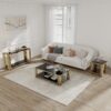 Modern Glass Console Table, 55" Gold Sofa Table With Sturdy Metal Frame And Black Tempered Glass Top, For Living Room Entryway Bedroom - Gold - Image 3