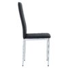 Modern Grid Armless High Backrest Dining Chair Set With Electroplated Metal Legs In Material 6 Piece - Black - Image 10