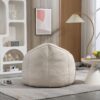 Bedding Bean Bag Sofa Chair High Pressure Foam Bean Bag Chair Adult Material With Padded Foam Padding Compressed Bean Bag With Footrest - Beige - Image 7