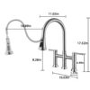 Stainless Steel Kitchen Faucet With Pull Down Sprayer For Bar, Laundry, RV Utility Sink - Brushed Nickel - Image 3