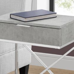 Accent Side Table, Storage Drawer, Contemporary Stylish - Gray