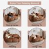 Giant Bean Bag Couch, Ultra Soft Fluffy Loveseat For Living Room Reading Chair With Pillows - Brown - Image 6