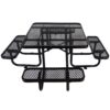 Square Outdoor Steel Picnic Table, With Umbrella Pole - Black - Image 5