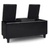 Avalon - Tray Storage Ottoman With Lift Up Lids - Midnight Black - Image 2