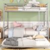 Full Long Over Queen Metal Bunk Bed With Trundle - Silver - Image 19