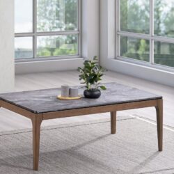 Bevis - Engineered Stone Top Rectangular Coffee Table - Black