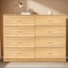 Modern Natural 8 Drawer Dresser For Bedroom With Ample Storage, Sturdy And Safe - Natural - Image 6