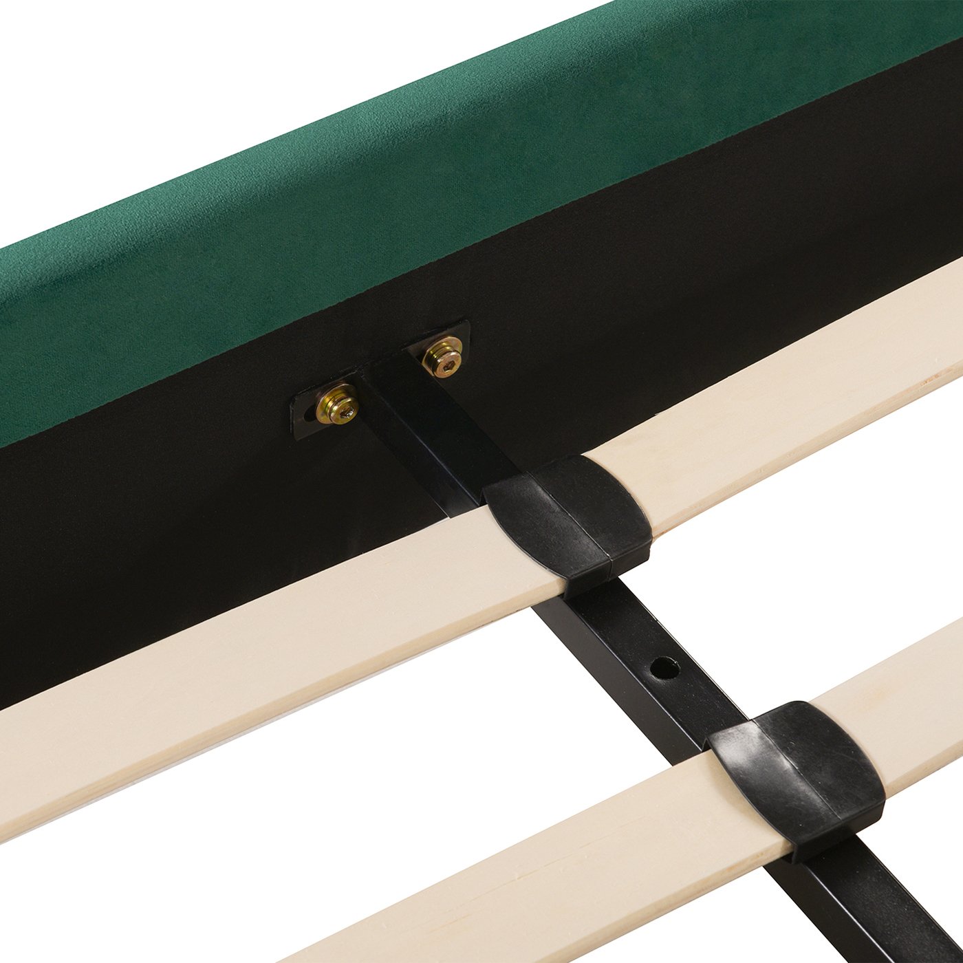 Aspen - King Vertical Tufted Modern Headboard Platform Bed Set - Evergreen - Image 4