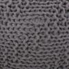Hazel - Modern Knitted Cotton Yarn Round Pouf With Eco Friendly Pet Fibers - Dark Gray - Image 8