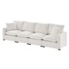 Modern, Modular Sofa, 4 Seat Chenille Sectional Couch Set With 2 Pillows Included, Freely Combinable Indoor Funiture - White - Image 2