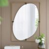 Poppy Mirror With Metal Frame Contemporary Design Wall Decor For Bathroom, Entryway Wall Decor - Golden Black - Image 5