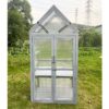 Mini Greenhouse Kit, Outdoor Small Green House, Wood, Plant Stand For Indoor Garden & Patio Balcony Apartments Porch Terrace Outsid Accessories, Uv-Resistant - Gray - Image 2