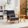 Accent Chair With Pillow Upholstered - Antique Dark Gray - Image 2