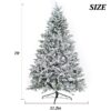 7Ft Snow Flocked Hinged Artificial Christmas Tree With Fluffy Branches And Snow Tips - White - Image 3