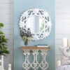 Classic Vintage Wash Console Table With Wood Top - Brown / Antique White - Image 3