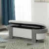 Large Versatile Storage Ottoman Bench: Spacious, Durable, Stylish - White / Light Gray - Image 9