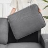 Modern Snowfleece Fabric 3 Seater Sofa With Cup Holders - Gray - Image 8