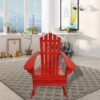 Reclining Outdoor Rocking Adirondack Chair - Red - Image 2