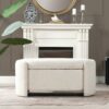 Fuji - Oval Storage Bench, Upholstered - Ivory White - Image 11