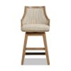Bahama - Cane High Back Swivel Counter Stool With Recessed Arms Textured Weave - Taupe Beige - Image 3