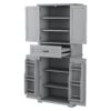 Bathroom Storage Cabinet With Multi Functional Storage Space, Material, Adjustable Shelf, Slide Rail Drawer - Gray - Image 19