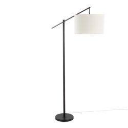 Casper - Contemporary Floor Lamp - Matte Black / Natural