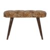 Leopard Print Deep Button Bench - Walnut - Image 11