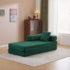 Floor Couch, Compression Sofa, Convertible Floor Sofa Bed With Pillow Back Support Armrest - Dark Green - Image 13