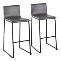 Mara - Contemporary Barstool (Set of 2) - Black / Gray