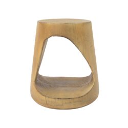 Mgo Hollow Side Table With Wood - Like Texture - Natural