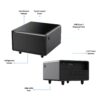 Modern Smart Side Table With Built-In Fridge, Wireless Charging, Temperature Control, Power Socket, USB Ports, Outlet Protection, Induction Light - Black - Image 11