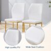 Luxury Simple Chair (Set of 4) Material High Resilience Dining Chair - White / Gold - Image 6