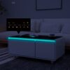 Modern Smart Coffee Table With Built-In Fridge, Bluetooth Speaker, Wireless Charging, Touch Control Panel, USB Ports, Outlet Protection, Atmosphere Light - White - Image 10
