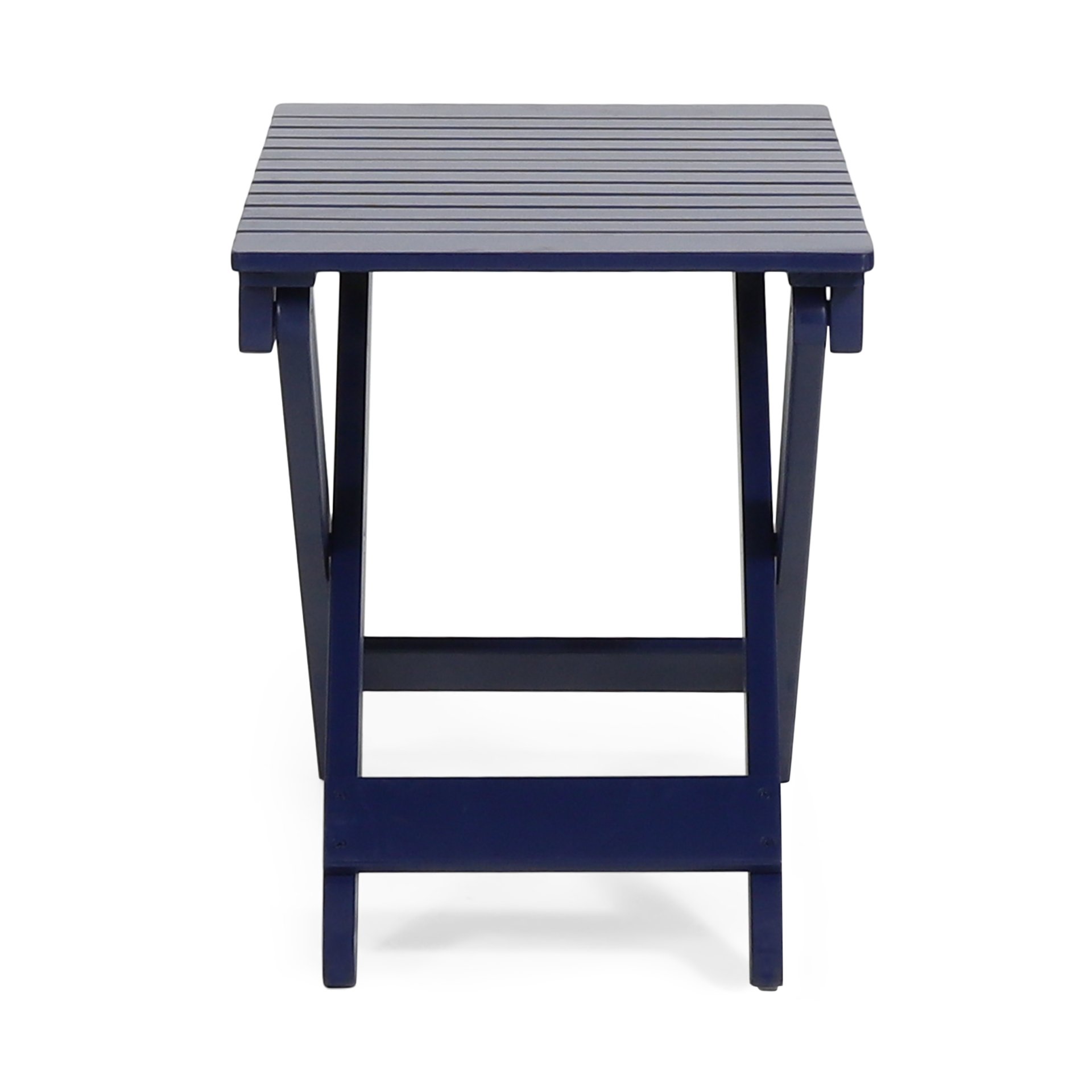 Outdoor Folding Wooden Side Table - Navy Blue - Image 6