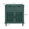 2 Door 2 Drawer Cabinet, American Furniture, Suitable For Bedroom, Living Room, Study - Dark Green - Image 3