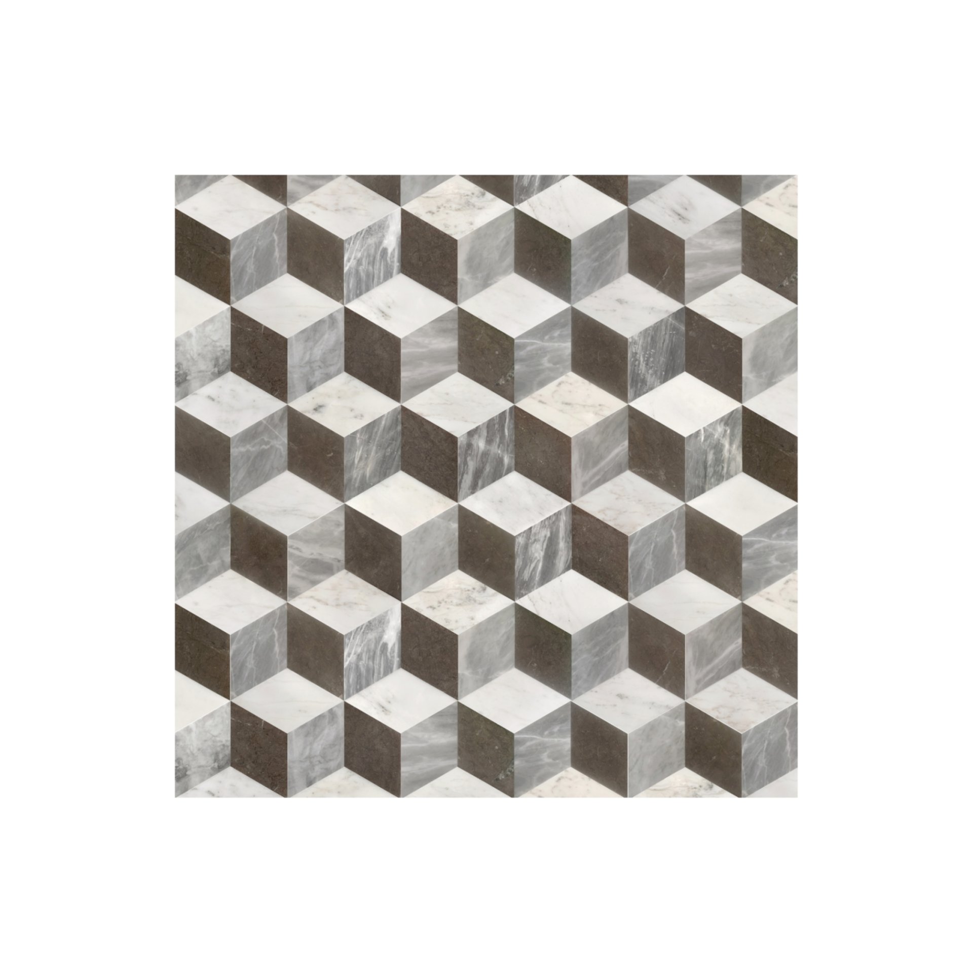 Hexagon Waterjet Marble 3 Color Marble For Floor And Wall Polished Marble Tile Stone (Set of 12) - Black / Gray / White / Black / White / Gray - Image 5