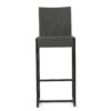Outdoor Rattan Bar Chair With Metal Legs - Black - Image 7