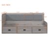 Full Size Daybed With 3 Drawers And 3 Storage Compartments - Gray - Image 10