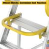 Heavy Duty Aluminum Rolling Platform Ladder With 5 Steps, 375Lbs Capacity - Silver - Image 9