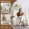 Bean Bag Chair For Adults, Lazy Floor Sofa Couch Memory Foam Bean Bag Sofas Chenille Fabric Reading Chair Comfortable Corner Lounge Sofa For Living Room - White - Image 5